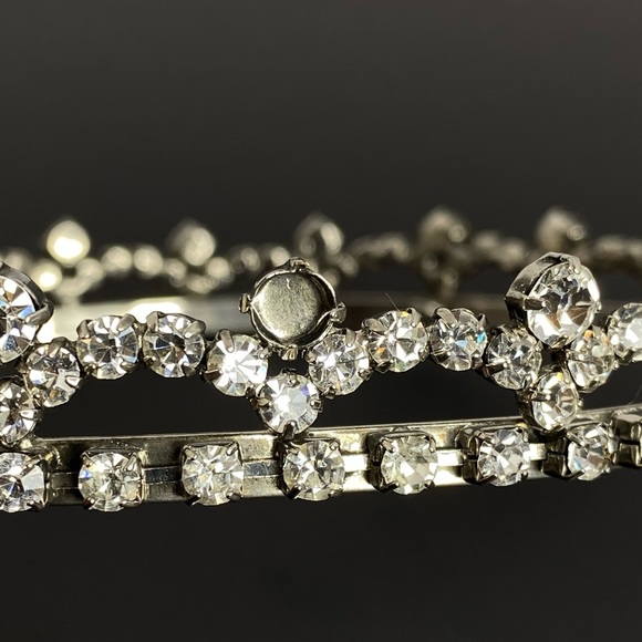 VINTAGE CROWN INAUGURATION CROWN FROM THE 1950s QUEENS CROWN SILVER/CRYSTALS - Picture 11 of 12